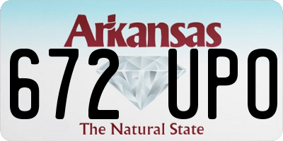 AR license plate 672UPO