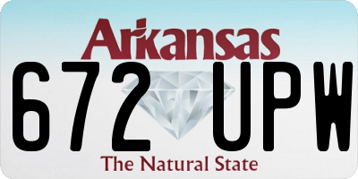 AR license plate 672UPW