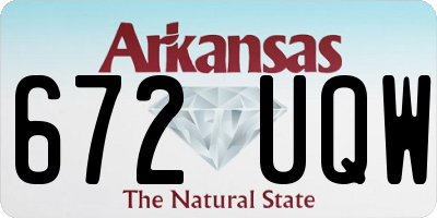 AR license plate 672UQW