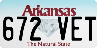 AR license plate 672VET
