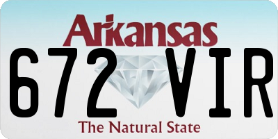 AR license plate 672VIR