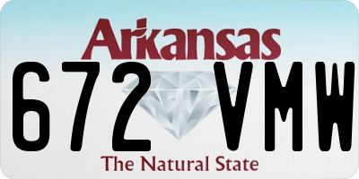 AR license plate 672VMW