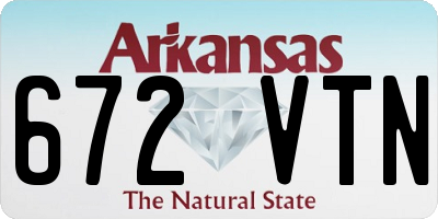 AR license plate 672VTN