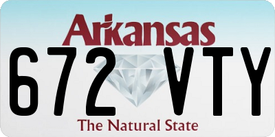 AR license plate 672VTY