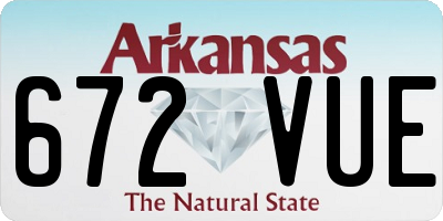 AR license plate 672VUE