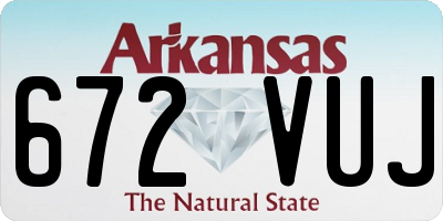 AR license plate 672VUJ
