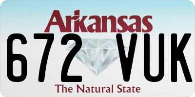 AR license plate 672VUK