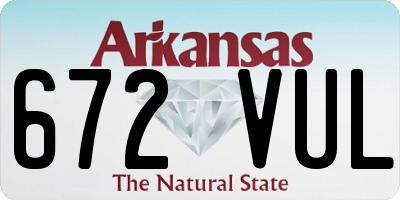 AR license plate 672VUL