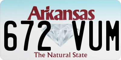 AR license plate 672VUM