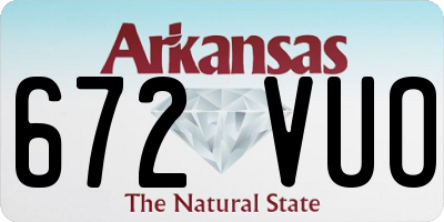 AR license plate 672VUO