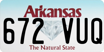 AR license plate 672VUQ