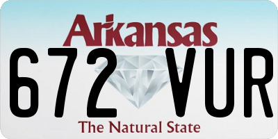 AR license plate 672VUR
