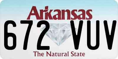AR license plate 672VUV
