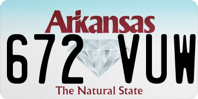 AR license plate 672VUW