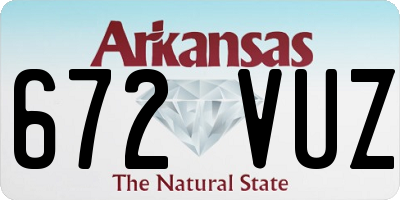 AR license plate 672VUZ