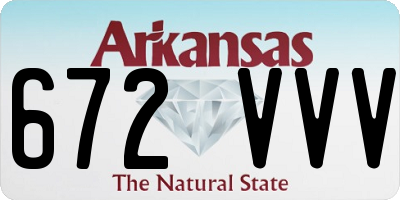 AR license plate 672VVV