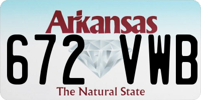 AR license plate 672VWB