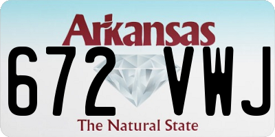 AR license plate 672VWJ