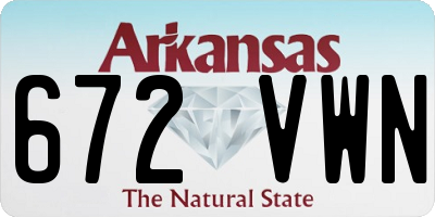 AR license plate 672VWN