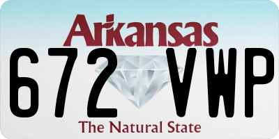 AR license plate 672VWP