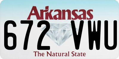 AR license plate 672VWU