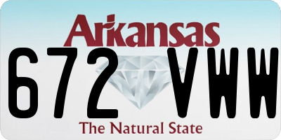 AR license plate 672VWW
