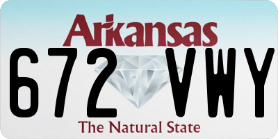 AR license plate 672VWY