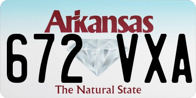 AR license plate 672VXA
