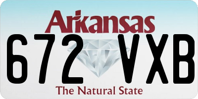 AR license plate 672VXB