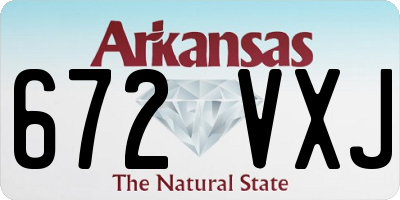 AR license plate 672VXJ