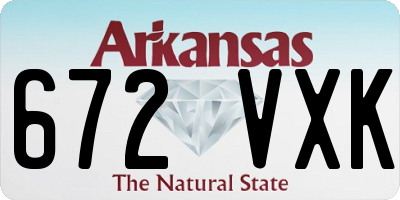 AR license plate 672VXK