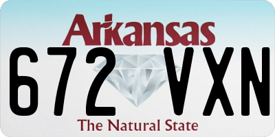 AR license plate 672VXN