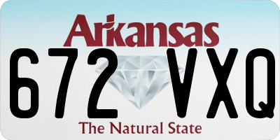 AR license plate 672VXQ