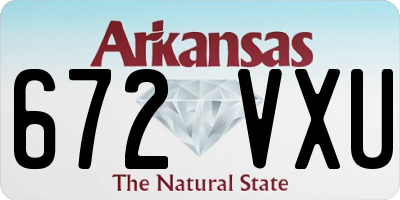 AR license plate 672VXU