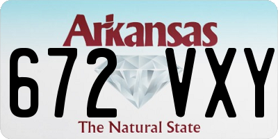 AR license plate 672VXY