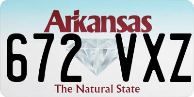 AR license plate 672VXZ