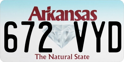 AR license plate 672VYD