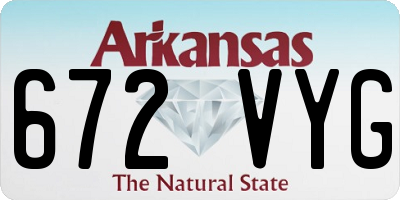 AR license plate 672VYG
