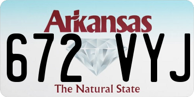AR license plate 672VYJ