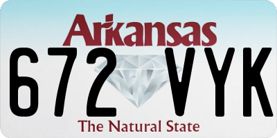 AR license plate 672VYK