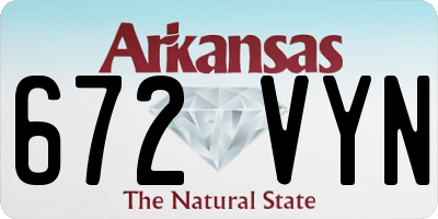 AR license plate 672VYN