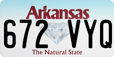 AR license plate 672VYQ