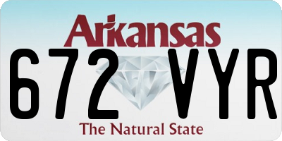 AR license plate 672VYR
