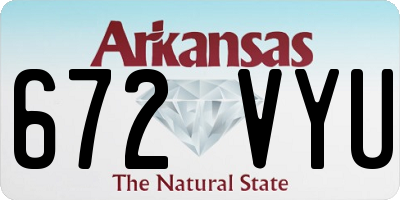 AR license plate 672VYU