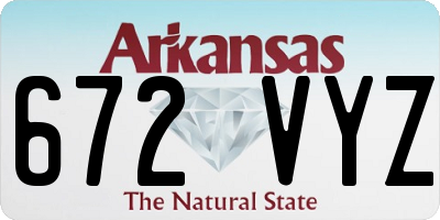 AR license plate 672VYZ