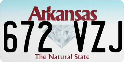 AR license plate 672VZJ
