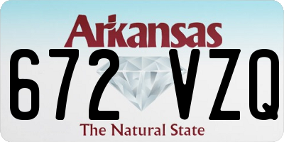 AR license plate 672VZQ