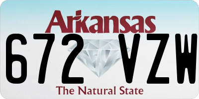 AR license plate 672VZW