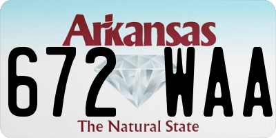 AR license plate 672WAA