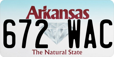 AR license plate 672WAC